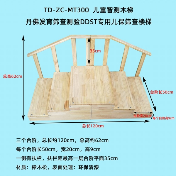 丹佛發(fā)育篩查測(cè)驗(yàn)DDST專(zhuān)用兒保篩查圍欄床樓梯實(shí)木環(huán)保測(cè)查小床三級(jí)木扶梯桌椅